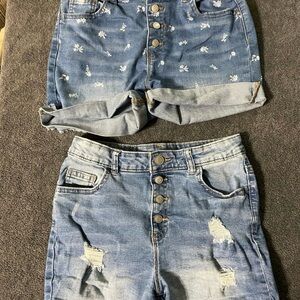 Kids Wonder Nation Adjustable Denim Shorts XL (14-16)
